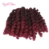 8Inch Wand Curl Bouncy Twist Crochet Hair Extensions, Syntetisk Braiding Hair Ombre Crochet Braiding Hair For Marley Women