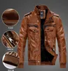 New Men's leather jacket coat thickness and velvet man leather male cultivate one's morality locomotive coat/large wholesale