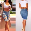 Wholesale- Summer high High Waist Shorts Women Denim Shorts Vintage Streetwear Ripped Short Jeans Worn Hole Female Casual Shorts