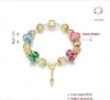 43.6G Gold Plated Pulseiras Pulseiras europeus grânulos de charme Fits 20cm Pandora Sty com jóias bonito Chams Mulheres Diy