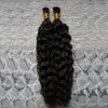 Brazilian Human Hair Extensions kinky curly Capsule Keratin I Tip Hair Fusion 100g 1g/strand 100s virgin i tip extensions