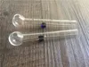 2pcs/lot Cheap Thick 10cm clear hand tobacco pipes Pyrex Glass smoking oil burner smoke pipe glass tube glass oil nail pipes