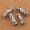 Alloy Hollow Lily Flower Tube Spacer Big Hole Loose Beads 120pcs/lot Tibetan Silver fit European Bracelet 22X7mm L1407