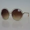 Nuovi occhiali da sole con montatura grande Occhiali da sole con lenti rotonde di marca per occhiali da sole femminili con scatola Wanda114s