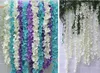 Nieuwe aankomst 12 kleur 34cm / 13.4 "kunstmatige zijde bloemen thuis muur tuin hotel bruiloft decoratie wisteria vine rotan DIY