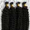 Unprocessed Brazilian Kinky Curly Virgin Hair U tip hair extensions 200g Pre Bonded Brazilian Human Fusion Keratin Natural Hair Ex5129696