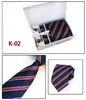 Moda Neck Krawat Zestaw Chusteczki Cufflink Necktie Klipy Pudełko 20 Kolory Dla Ojca Dzień Męski Krawat Biznesowy Boże Narodzenie Prezent Bezpłatny statek