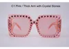 Acetato cuadrado para mujer Sungalsses Pink Designer Lady Gafas de sol Marco grande Negro con piedras de cristal Tortuga verde Venta caliente de alta calidad