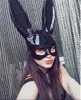 Home Garden Women Girl Party Orecchie di coniglio Maschera Costume di cosplay bianco Black Funny Funny Halloween Mask XB1