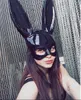 Maison jardin femmes fille fête oreilles de lapin masque noir blanc Cosplay Costume mignon drôle Halloween masque XB13105203