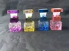 Petite boîte multicolore d'accessoires de bongs en verre de lampe à alcool, accessoires de bongs en verre en gros, narguilé en verre, pipe à eau sans fumée shippi