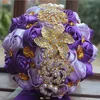 Fiori matrimonio Strass Bouquet da sposa Damigella d'onore con fiore Dolce 15 Bouquet Quinceanera Bouquet da sposa rosa artificiale 2075714