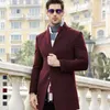 Hurtownie - Długi Trench Coat Mężczyźni Płaszcz Kurtka Zimowa Mężczyźni 2016 Wiatrówka Wełniana Solidna Czarna Trench Coat Men Wool English Style Costume