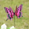 50pcs 12cm Nice Garden Ornaments Butterfly Stakes Colorful Two Layer Feather Big Butterflies Stake Party Decorations for Outdoor Fake Insects