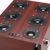 Freeshipping HIFI Subwoofer Luidspreker Houten Leer 3.5mm Jack Luidspreker Muziek Stereo Geluidssysteem voor Desktop / Computer / PC