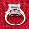 新着！レアル925スターリングシルバー高級Asscherカットダイヤモンドの結婚式の婚約リングの女性シルバーラディアントカットリングジュエリーN64