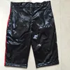 Mode Sexiga Mäns Shorts Svart Skinny Shorts Red Zipper Front Sommarkläder för Män Bar Party Night Club Wear Store XXL