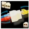 Beige RJ45 8P8C Network Cable Splitter 1 Kvinna till 2 Kvinnliga F/F Ethernet -anslutare Cat5 Wire Modular Jack Socket Adapter