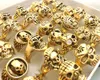 Partihandel parti 50st Gold Mix Men Gift Mens Punk Style Jewelry Skull Ring Skeleton Mönster MAN GOTHIC BIKER RINGS Party Present