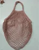 100pcs Mesh Net Turtle Bag String Shopping Bags Reusable Fruit Storage Handbag Totes Short handle bags