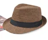 حار بيع 7 لون أزياء الرجال القش قبعة سترو لينة فيدورا بنما قبعة الجاز قبعة M014