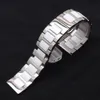 14mm 16mm 18mm 20mm 22mmステンレス鋼腕時計ストラップブレスレットラップセラミックホワイト洗練された美しいアクセサリー腕時計バンドファッション