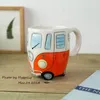 Nieuwe camper van mug cartoon keramische bekers puckator coffer mokken geschenken voor kinderen porseleinen bekers voor koffie kerstcadeau lucky cup