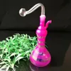 Accessoires de bangs en verre de tuyaux rayés de gourde, pipes à fumer en verre colorées mini pipes à main multicolores meilleure pipe en verre cuillère