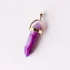 Dainty Gold Filled Bail Crystal Pastel Quartz Pendant Minimal Hexagon Carnelian Grey Purple Agate Black Onyx Amethyst Boho Romantic Necklace