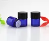 2ml Mini Paint Blue Glass Essential Oil Bottle Orifice Reducer Cap Blue Small Glass Fials 600PCS