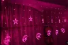 LED Curtain Light Star Moon String Lights 2m * 138leds Wodoodporna lampa dekoracji na ślub świąteczne