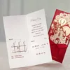 Anpassad utskrift Laser Cut Hollow Bröllop Inbjudningskort Kort europeisk stil 3d slott bröllop inbjudan kuvert bröllop leveranskort