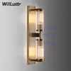 Willlustr vintage copper color wall sconce ribbed crystal glass shade lamp modern lighting porch staircase hotel vanity light