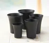 Svart Vit Plast Mini Flower Pot Hem Office Skrivbord Inomhus Potted Garden Decor Planter Root Container