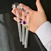 Glass Smoking Pipes Manufacture Hand-blown hookah Bongs Colorful fulcrum long pot