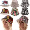 Wholesale- Women Sun Screen Bucket Hat Summer Bohemian Style Printing Travel Cap