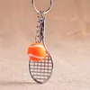 High quality Mini tennis racket key holder metal mesh racket key holder can be customized KR163 Keychains mix order 20 pieces a lot