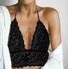 All'ingrosso-Donne Hollow Crop Top Bralette in pizzo Bianco traslucido Biancheria intima Sheer Lace Strap Lingerie Reggiseno Top Bustier Sexy Crop Top Fanoni