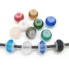 Nagelneu, gute Qualität, 14 mm, 20 Stück, Mixfarben, Gummikern, Kristallglas, großes Loch, lose Stopper-Perlen, passend für europäische Schmuck-DIY-Armband-Charms