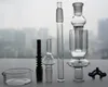 Glass Bong 1.0 Gift Box Dish Smoking Pipe Glass Bong with Titanium and Quartz Nail glass oil burner pipe