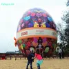 6m Giant Festive Inflatable Easter Eggs Animal Mascot Chicken Inflatable Egg with Custom Printing For Paschal Promotion