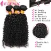 Cheveux bouclés crépus mongols avec fermeture frontale 13x4 fermeture frontale en dentelle avec faisceaux cheveux humains bouclés Afro crépus avec fermeture 9242499