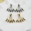 Boucles d'oreilles Rock Punk en forme de Marquise lisse pour femmes, bijoux de fête, veste d'oreille en métal plaqué or et argent