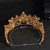 Gold Siver Bridal Bridal Tiara with Red Crystal High Quality Stunning Big Pageant Crown pas de peigne Brithday Party Po Hair Accessories2916127