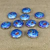 19mm Cloisonne Blume Emaille Perlen Filigran Silber Blau Spacer Lose Perlen Für DIY Schmuck Armband Handwerk Charms Cloisonne Perlen