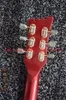 Uniek linkshandig Ventures MOSRITE Model 2001 VM-02 40-jarig jubileum Metallic Red Electric Guitar Dual P 90 Pickups White Mop Dot Inlay