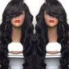 Heat Resistant Cheap Female Wigs 100% Glueless Synthetic wigs Lace Front Wig With Left Bangs/Right Bang Hair Wig for Black Women