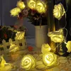 Romantisk semesterbelysning 20 x LED Novelty Rose Flower Fairy String Lights för Bröllop Garden Party Decoration ZA4972