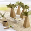 50st Palm Tree Wedding Favor Boxes Beach Theme Party Favor Liten Candy Present Box New 220h