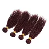 Kinky Bouclés Vierge Brésilienne Bourgogne Cheveux Humains Weave Bundles 4Pcs Lot # 99J Vin Rouge Vierge Extensions de Cheveux Humains Double Trame